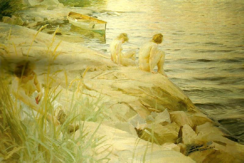 Anders Zorn ute oil painting image